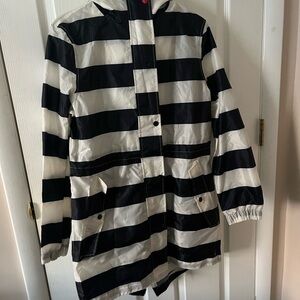 Joules Navy and White Striped Rain Jacket